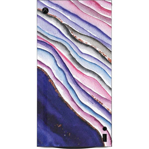 Violet Watercolor Geode XBox Series X Digital Edition Console Skin